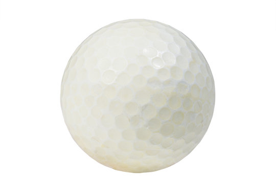 Golf Ball / View Of Old Golf Ball On White Background.