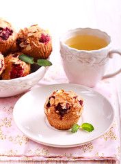 Raspberry whole meal muffins