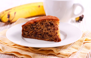 Slice of banana cake