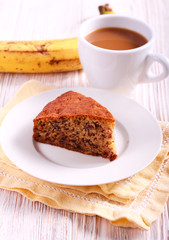 Slice of banana cake
