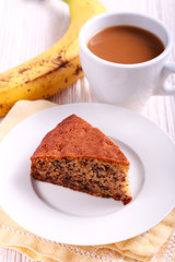 Slice of banana cake