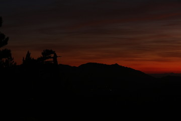Fototapeta na wymiar Sonnenuntergang mit Blick auf die Küste
