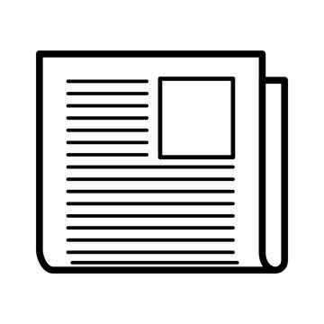 Minimalistic isolated newspaper icon with a picture