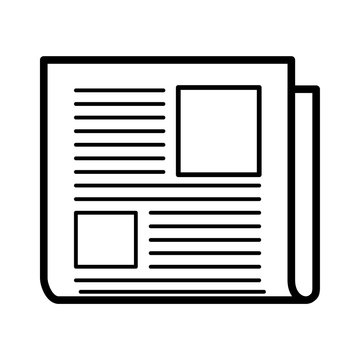 Minimalistic isolated newspaper icon with two pictures