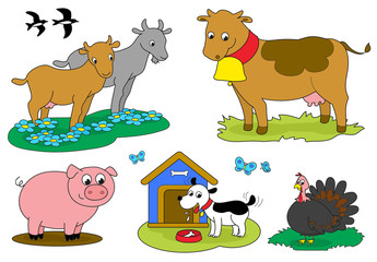 Cartoon cute farm animals collection 2