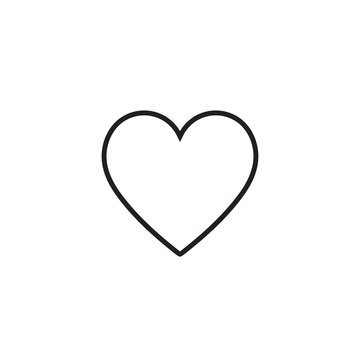 Heart icon vector illustration. Linear symbol with thin outline