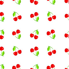 seamless cherry pattern on a white background