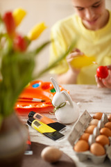 Painting Easter eggs, concept