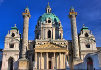Fototapeta na wymiar St. Charles Church in Vienna, Austria