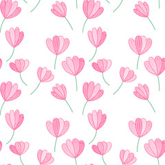 Pink floral seamless vector pattern. Background for spring season design
