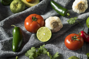 Raw Organic Healthy Mexican Vegetables and Herb