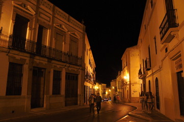 Fototapeta na wymiar Streets of Ronda in night, Spain