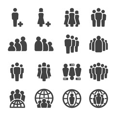 people,population icon set