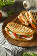 Healthy Grilled Basil Mozzarella Caprese Panini