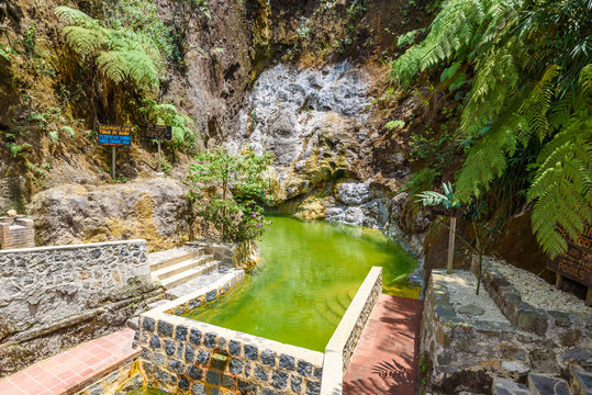 Natural pool of Fuentes Georginas - hot springs around Zunil and Quetzaltenango - Xela, Guatemala