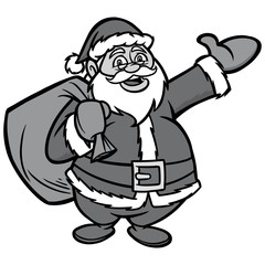 Santa Greeting Illustration - A vector cartoon illustration of a Santa Greeting concept.