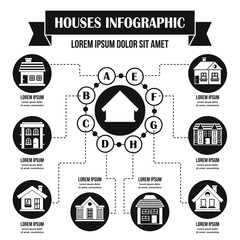 Houses infographic concept, simple style