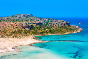 Beautiful summer landscape of the southern coast of the Crete