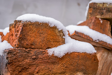 Snow on the brick