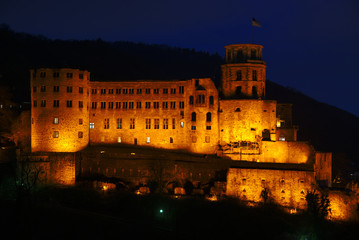 Schloss Heidelberg in der Nacht