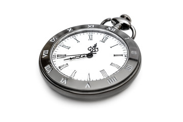 Pocket watch on white background.