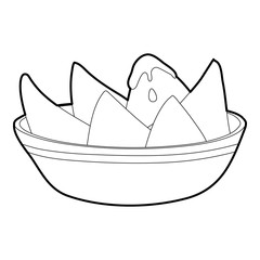Melon with cream icon, outline style
