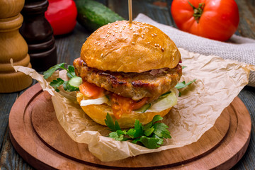 Burger with meat