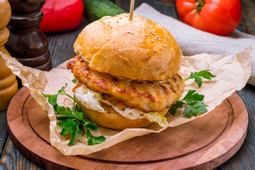 Burger with chicken
