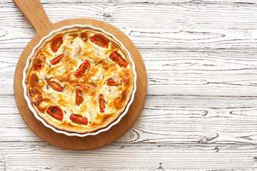 Tomato and chicken pie (quiche)