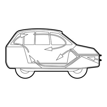 Car air ventilation icon, outline style