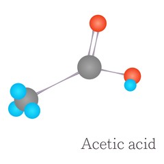 Acetic acid 3D molecule chemical science