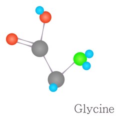 Glycine 3D molecule chemical science