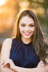 Teen Girl Outside At Sunset