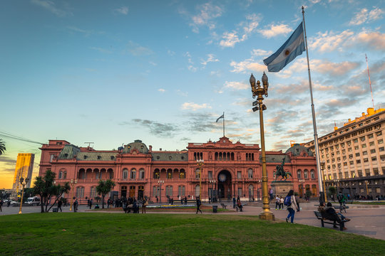 Buenos Aires - June 30, 2017: The Casa Rosada building in Buenos Aires, Argentina