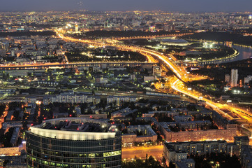 Fototapeta premium Cityscape at night - Moscow, Russia