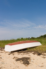 rowboat on Cape Cod beach