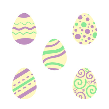 Easter eggs set. Illustration for Easter. Tradition religion holiday