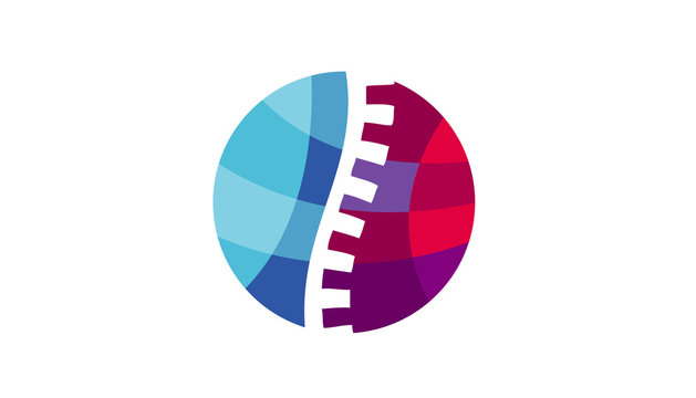 Chiropractic Colorful Circle Logo Design Illustration 
