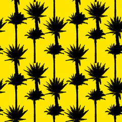 Obraz premium Palm Leaf Vector Seamless Pattern Background Illustration