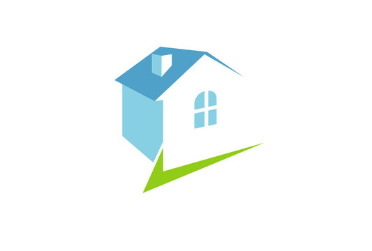 Check Home Blue Logo Design Illustration