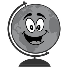 School Globe Illustration - A vector cartoon illustration of a School Globe mascot concept.