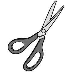 Scissors Illustration - A vector cartoon illustration of a pair of Scissors.