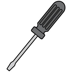 Screwdriver Illustration - A vector cartoon illustration of a Tool Box Screwdriver.