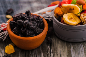 A mixture of dried fruits, candied fruits