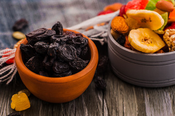 A mixture of dried fruits, candied fruits