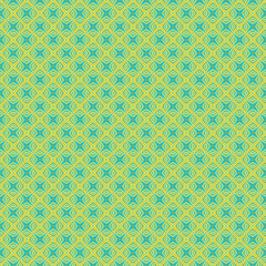 Retro geometric pattern in repeat. Fabric print. Seamless background, mosaic ornament, vintage style.