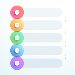 Obraz premium Abstract Vector 3d Circle Number Steps 1 to 5