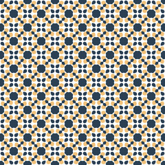 Retro geometric pattern in repeat. Fabric print. Seamless background, mosaic ornament, vintage style.