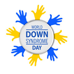Down syndrome illustration, white background,