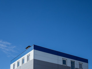 Abstract Building Background against sky and clouds